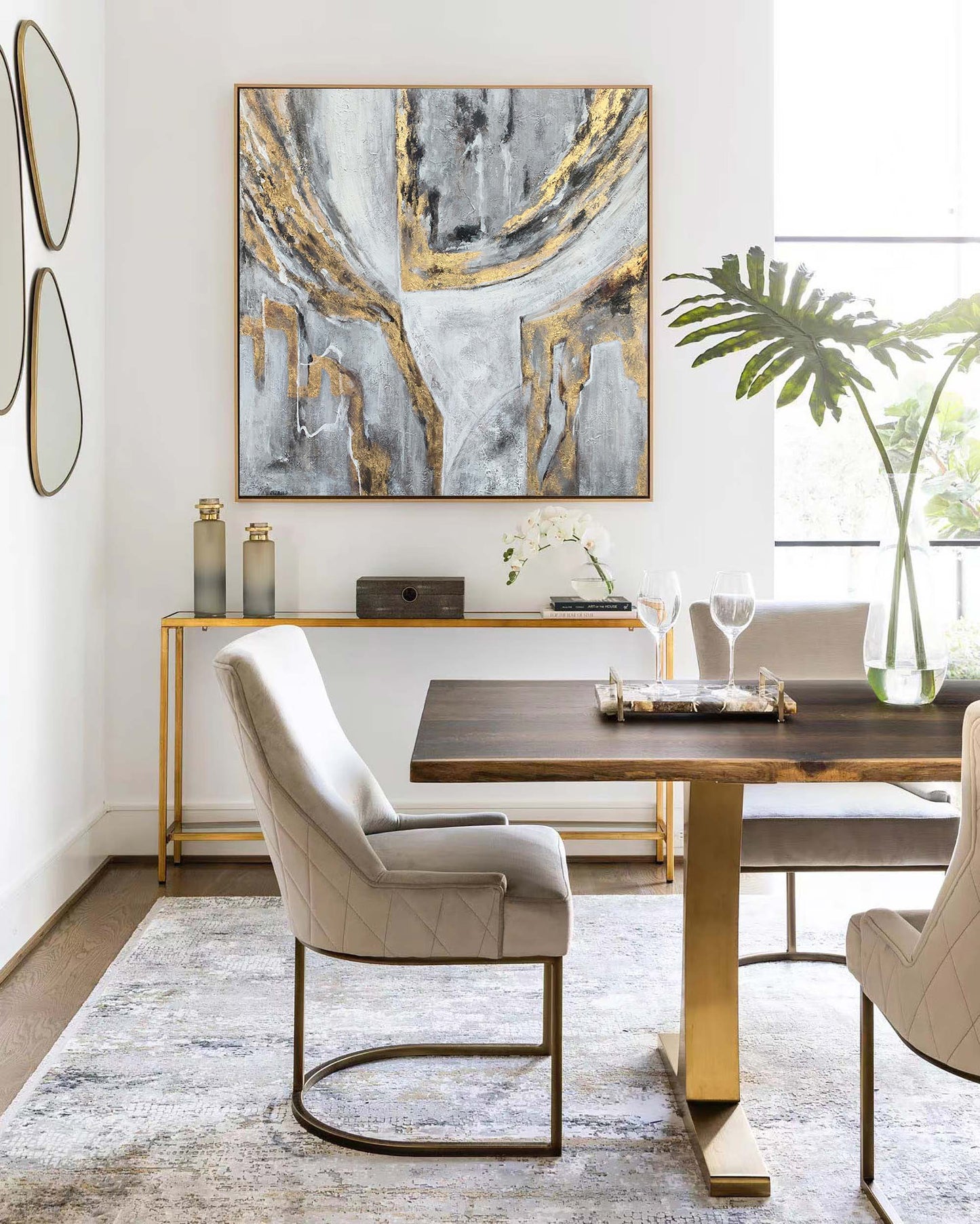 Gray Gold Abstract painting #ABAS19