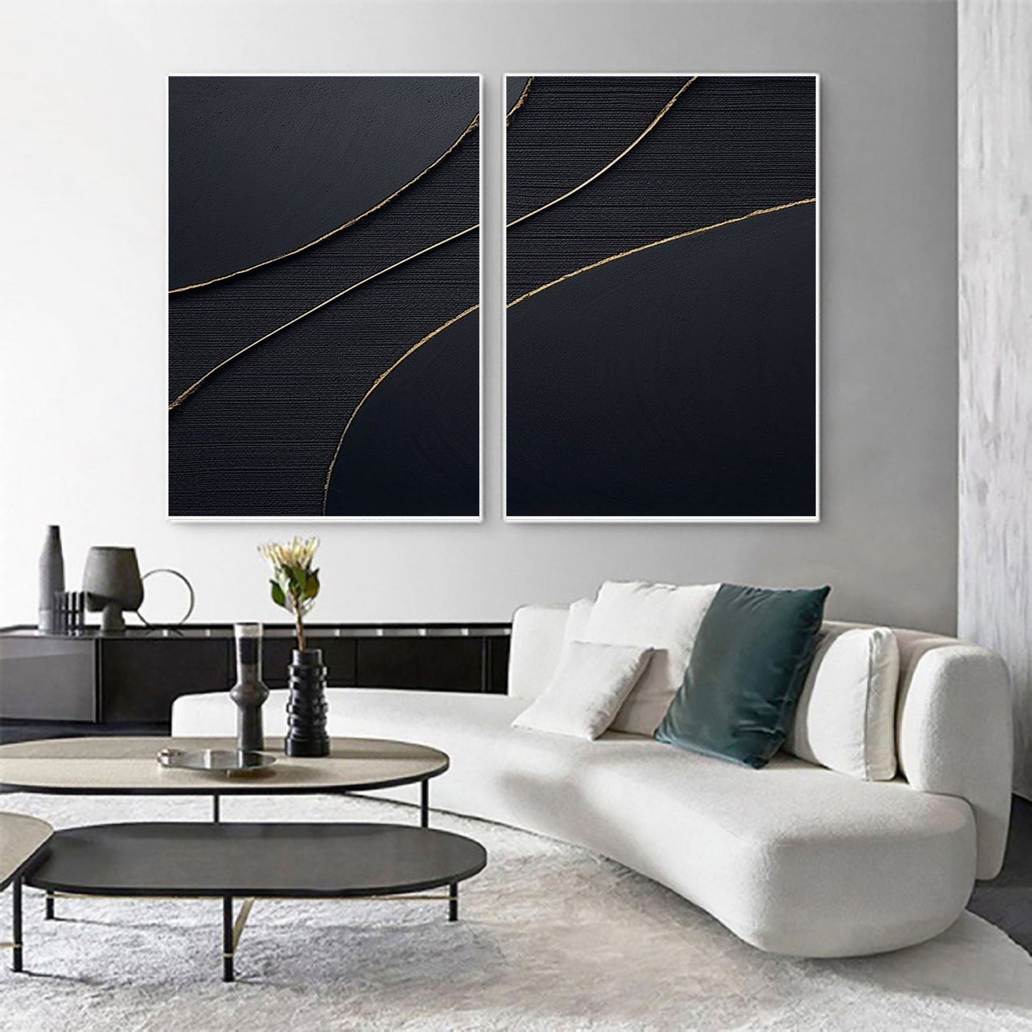 Minimalist Zen Canvas Paintings Set of 2 #MZ042