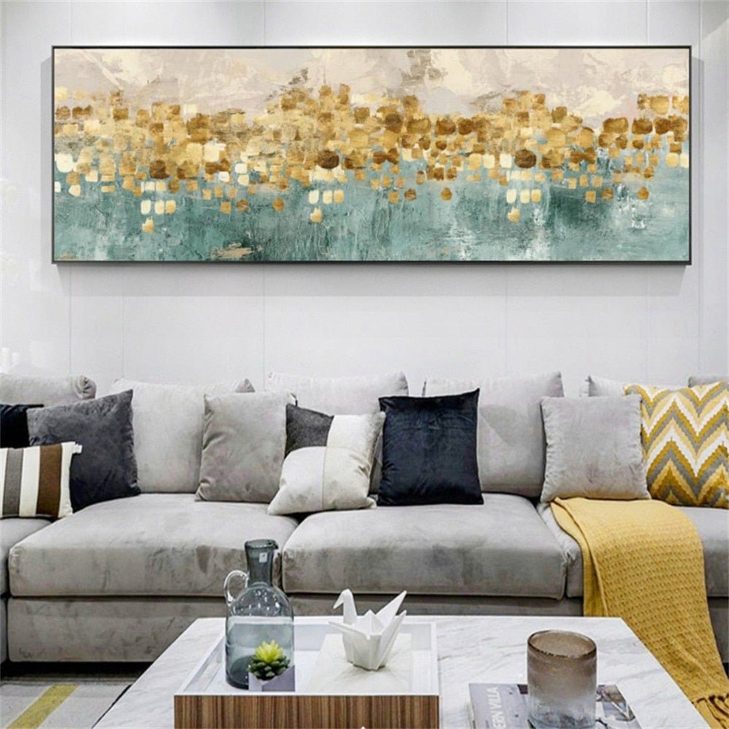 Modern Gold Leaf 100% Hand Painted Oil Painting