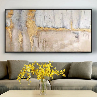 Textured Gold Grey 100% Hand Painted Artwork