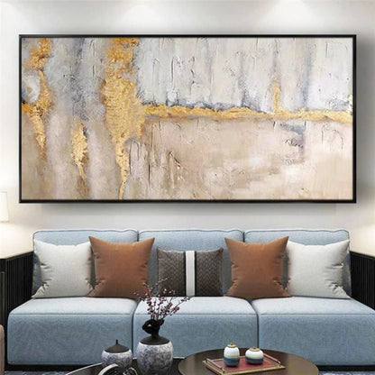 Textured Gold Grey 100% Hand Painted Artwork