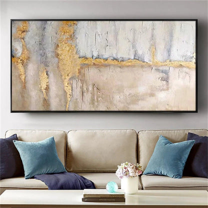 Textured Gold Grey 100% Hand Painted Artwork