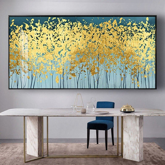 Large Gold Forest Abstract Modern Wall Art