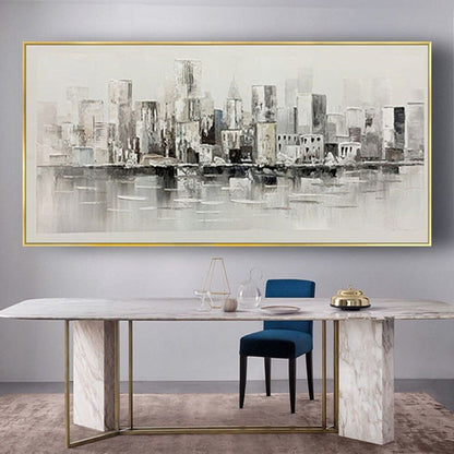 Seaside Metropolis City 100% Hand Painted Wall Art