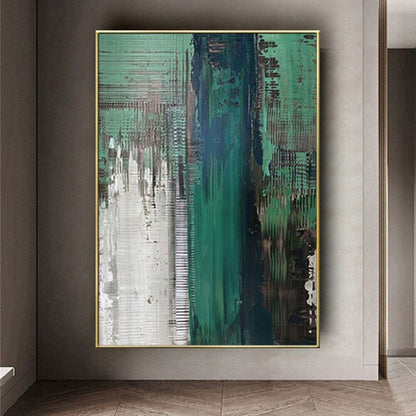 Nordic Interior Green Texture Minimalist Painting