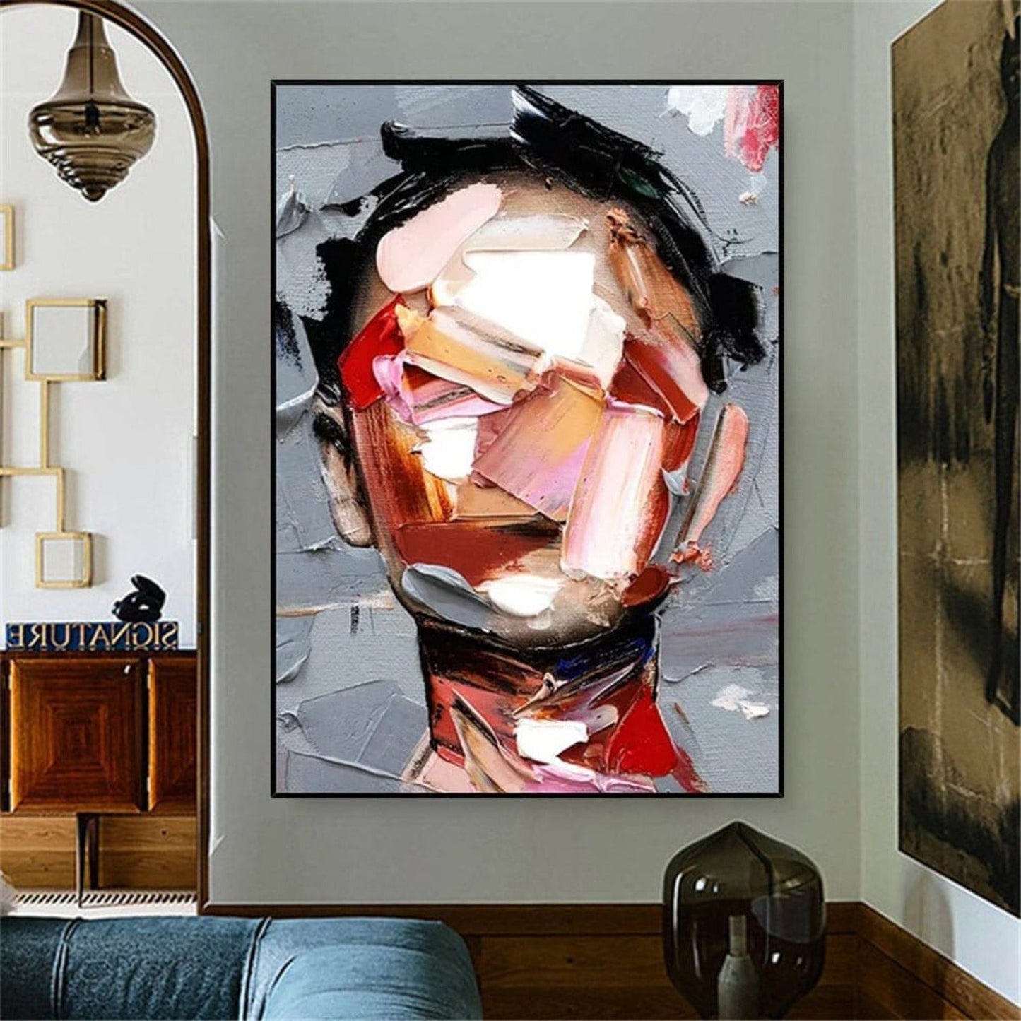 Palette Knife Face 100% Hand Painted Wall Art