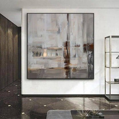 Original Textured Grey Contemporary Oil Painting