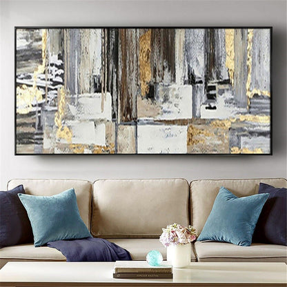 Large Nordic Colour Black Oil Hand Painted Artwork