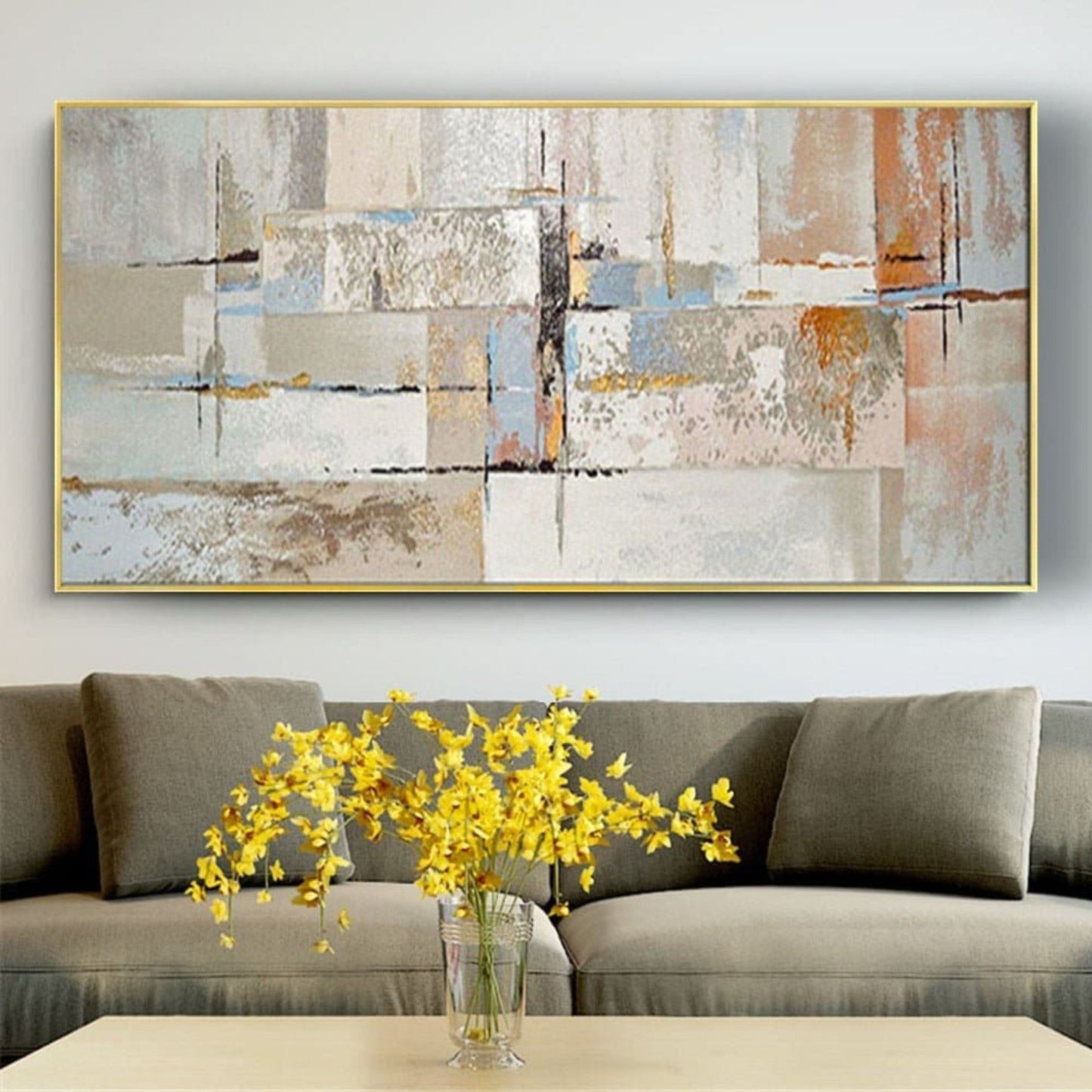 Modern Neutral Colours Minimalist Oil Painting