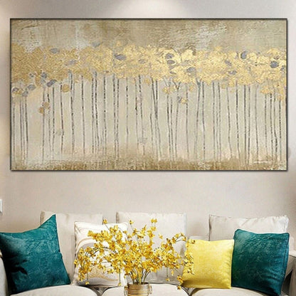 Abstract Gold Foil Tree 100% Hand Painted Wall Art