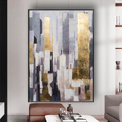 Abstract Cityscape Hand Painted Home Wall Decor