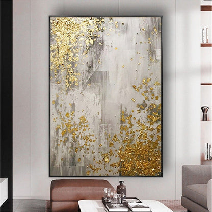 Gold Foil 100% Hand Painted Luxurious Wall Decor