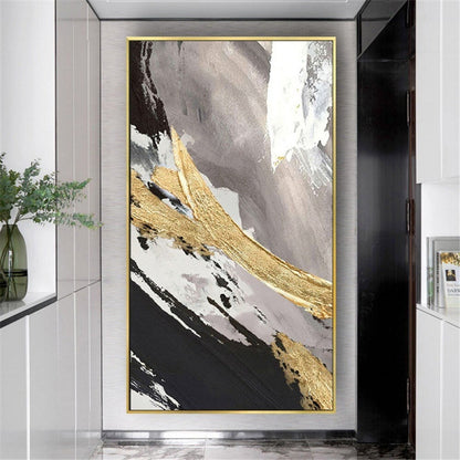 Original Gold 3D Textured Nordic Abstract Painting