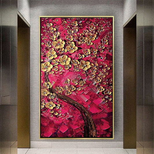 Blooming Floral Tree 100% Hand Painted Textured Art