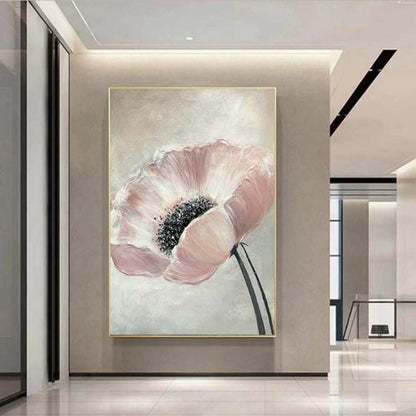 Original Pink Flower 100% Hand Painted Texture Art