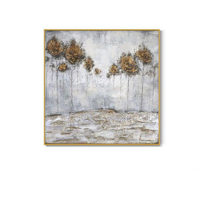 Square Abstract Forest 100% Hand Painted Oil Art