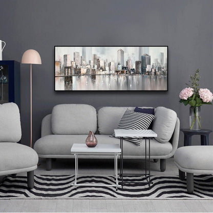 Modern Skyline Cityscape 100% Hand Painted Art