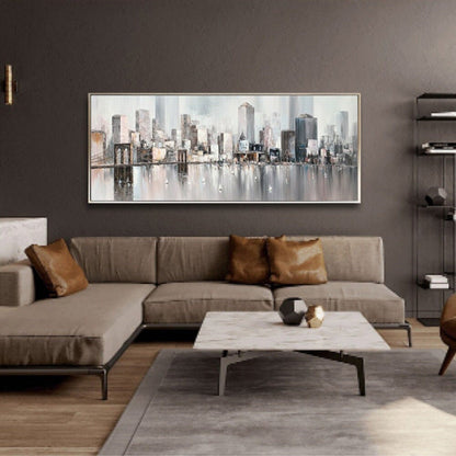 Modern Skyline Cityscape 100% Hand Painted Art