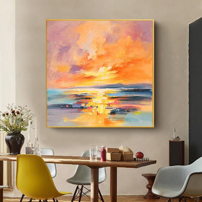 Modern Seascape Acrylic Sunset Landscape Painting