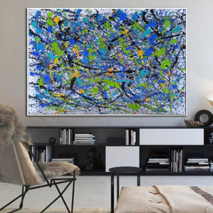 Abstract Jackson Pollock Style Replica 100% Hand Painted Art