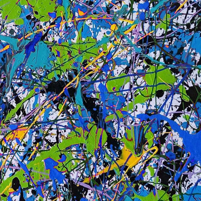 Drip Style Abstract Painting Influenced by Pollock