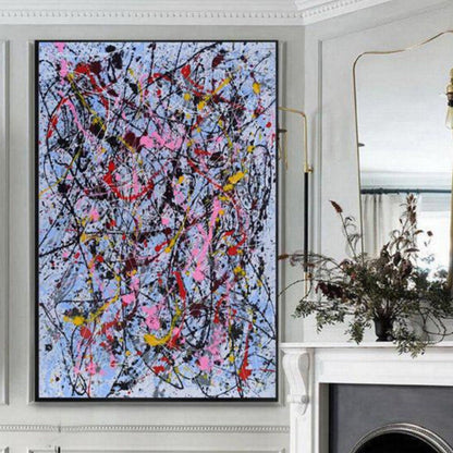 Colourful Jackson Pollock Inspired 100% Hand Painted Art