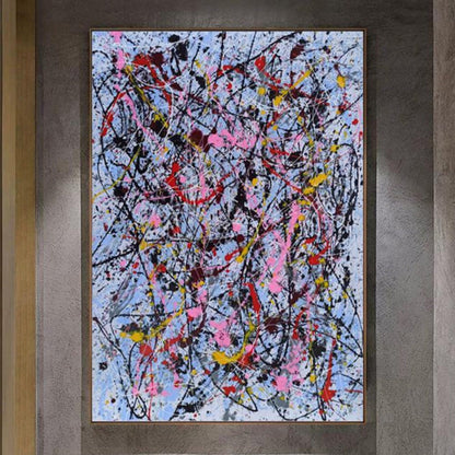 Colourful Jackson Pollock Inspired 100% Hand Painted Art