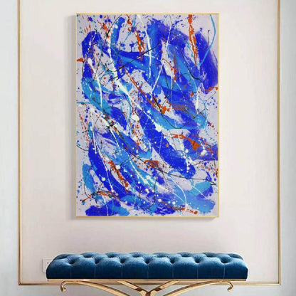 Acrylic Blue 100% Hand Painted Vein of Pollock