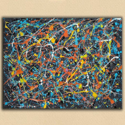 100% Hand Painted Abstract piece influenced by Pollock Artwork