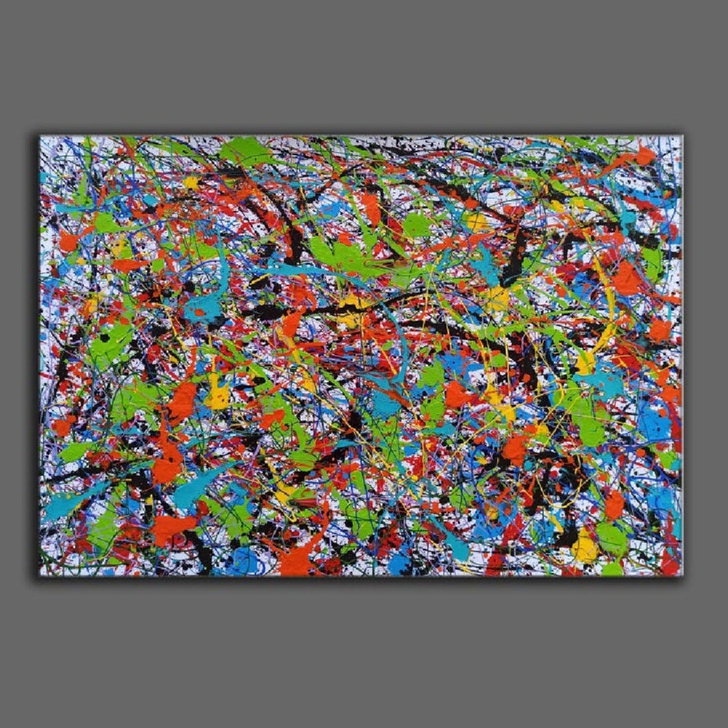 Colourful Pollock Style Replica 100% Hand Painted Wall Art