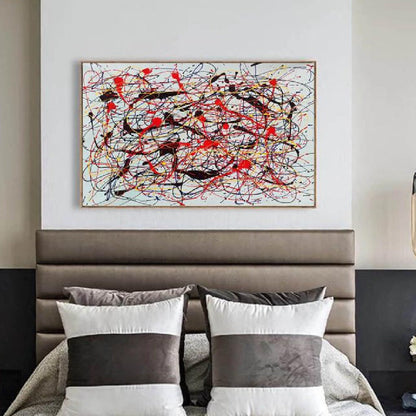 Modern Pollock Influenced Hand Painted Wall Art