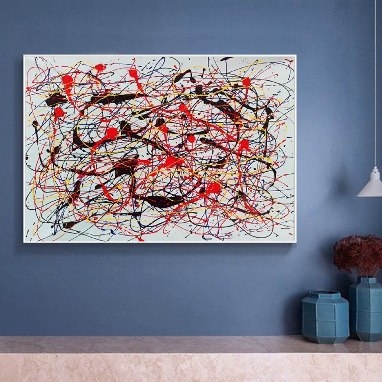 Modern Pollock Influenced Hand Painted Wall Art