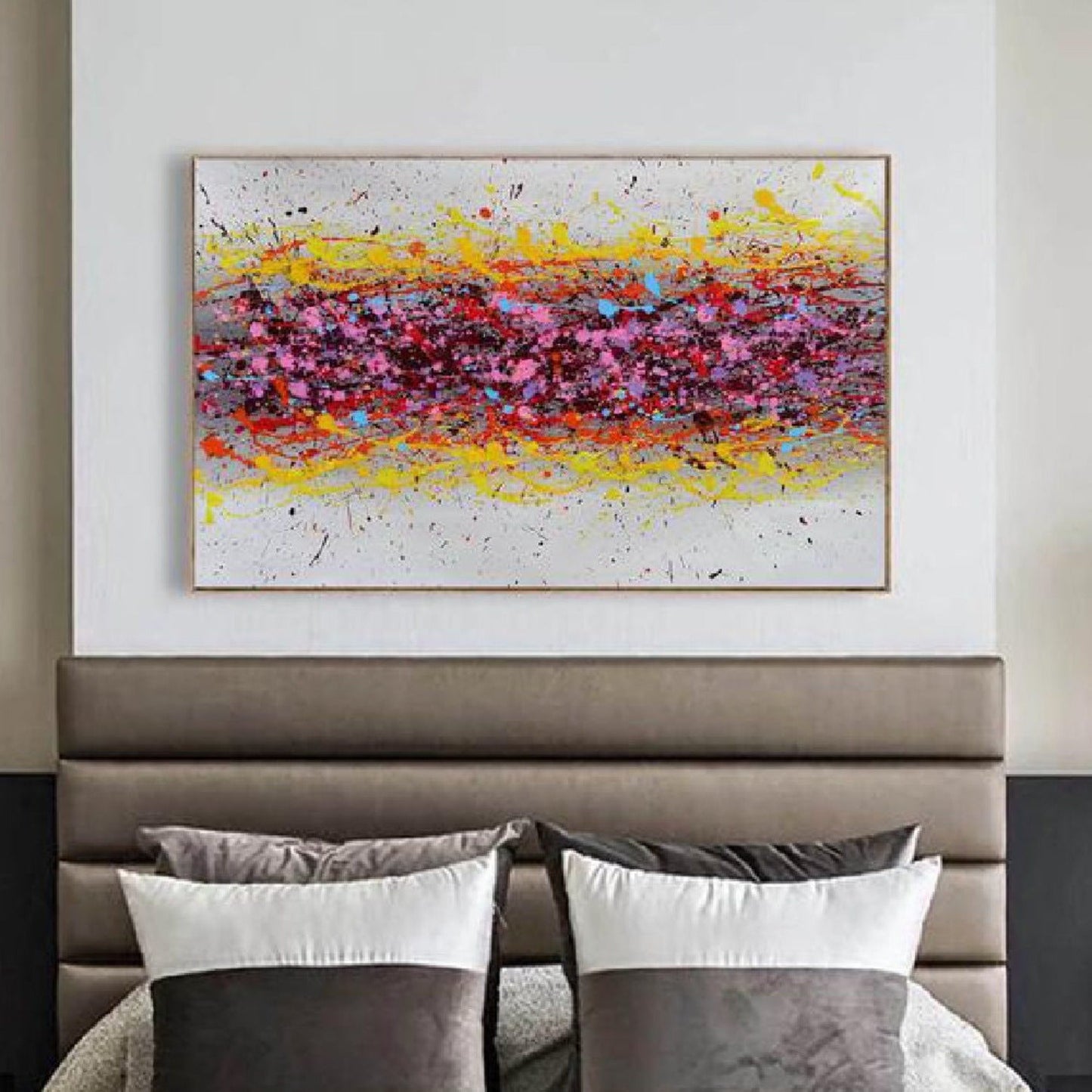 Acrylic Colourful Dripping Art Resembling Pollock's Style