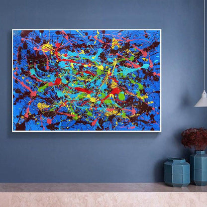 Blue Jackson Pollock Style Replica 100% Hand Painted Art