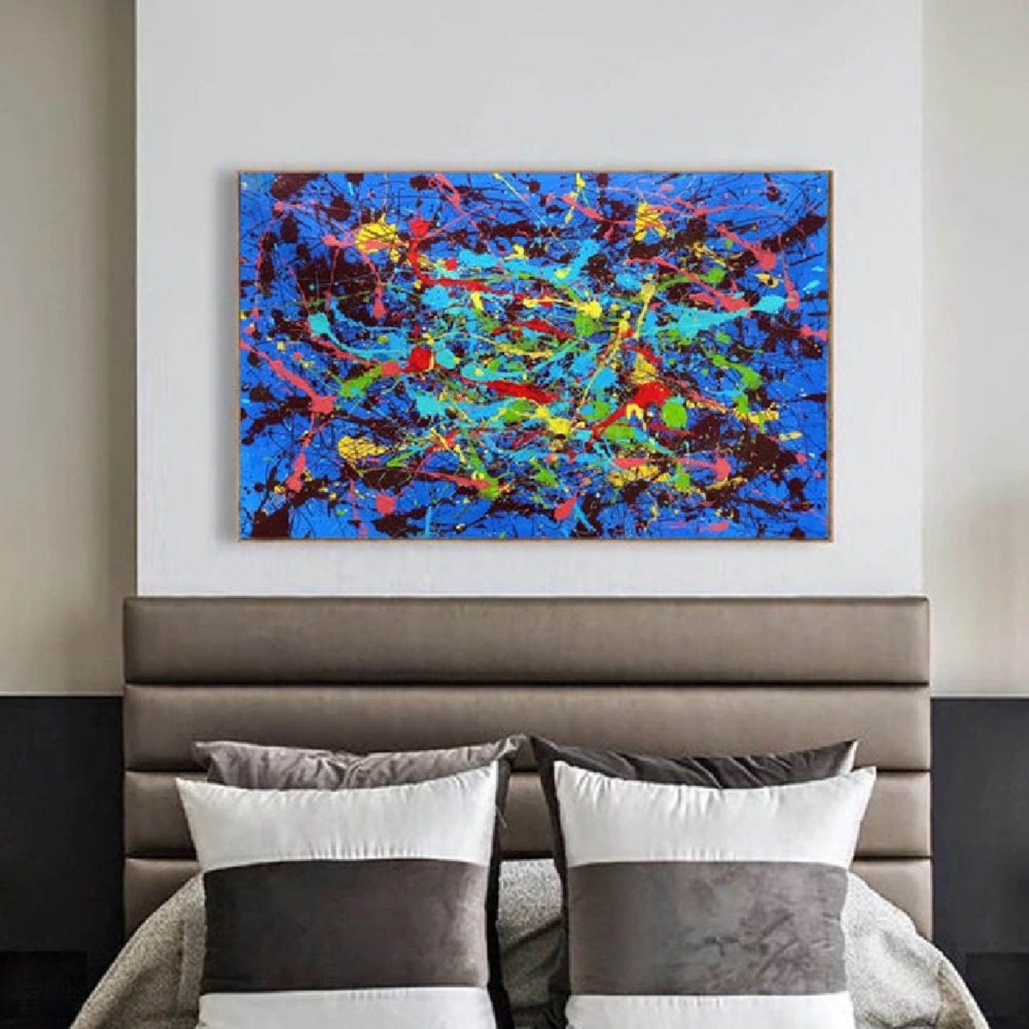 Blue Jackson Pollock Style Replica 100% Hand Painted Art