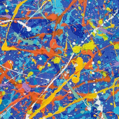 Blue and Drip Art Jackson Pollock Inspired Painting