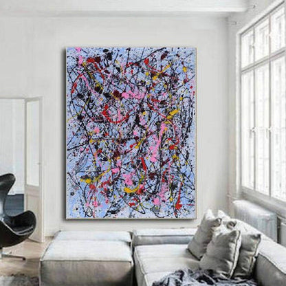 Colourful Jackson Pollock Inspired 100% Hand Painted Art