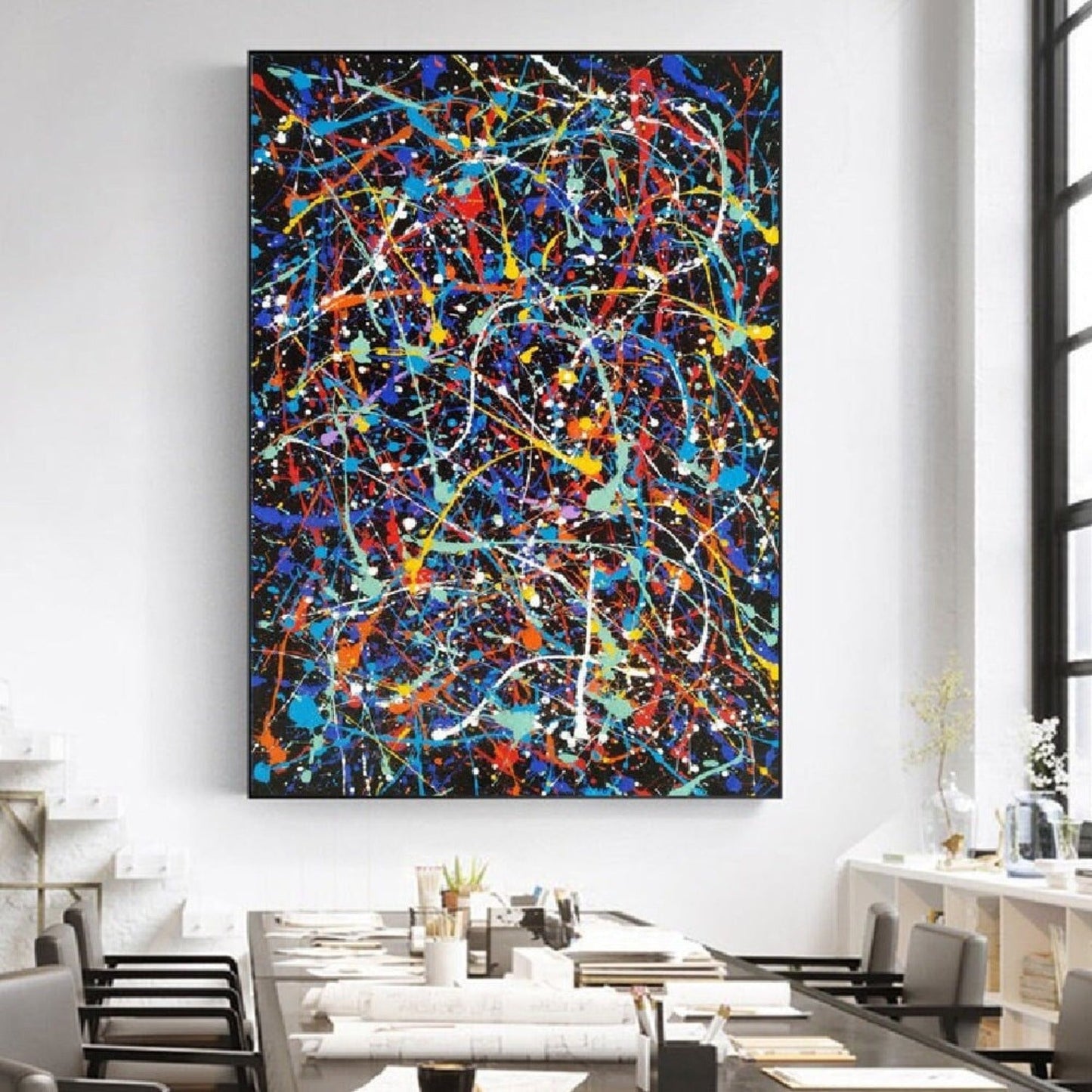 Acrylic Pollock Style Replica Hand Painted Artwork