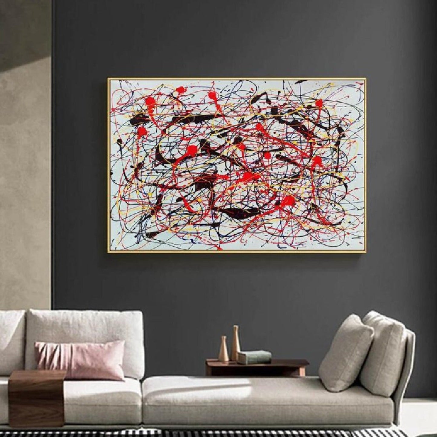 Modern Pollock Influenced Hand Painted Wall Art