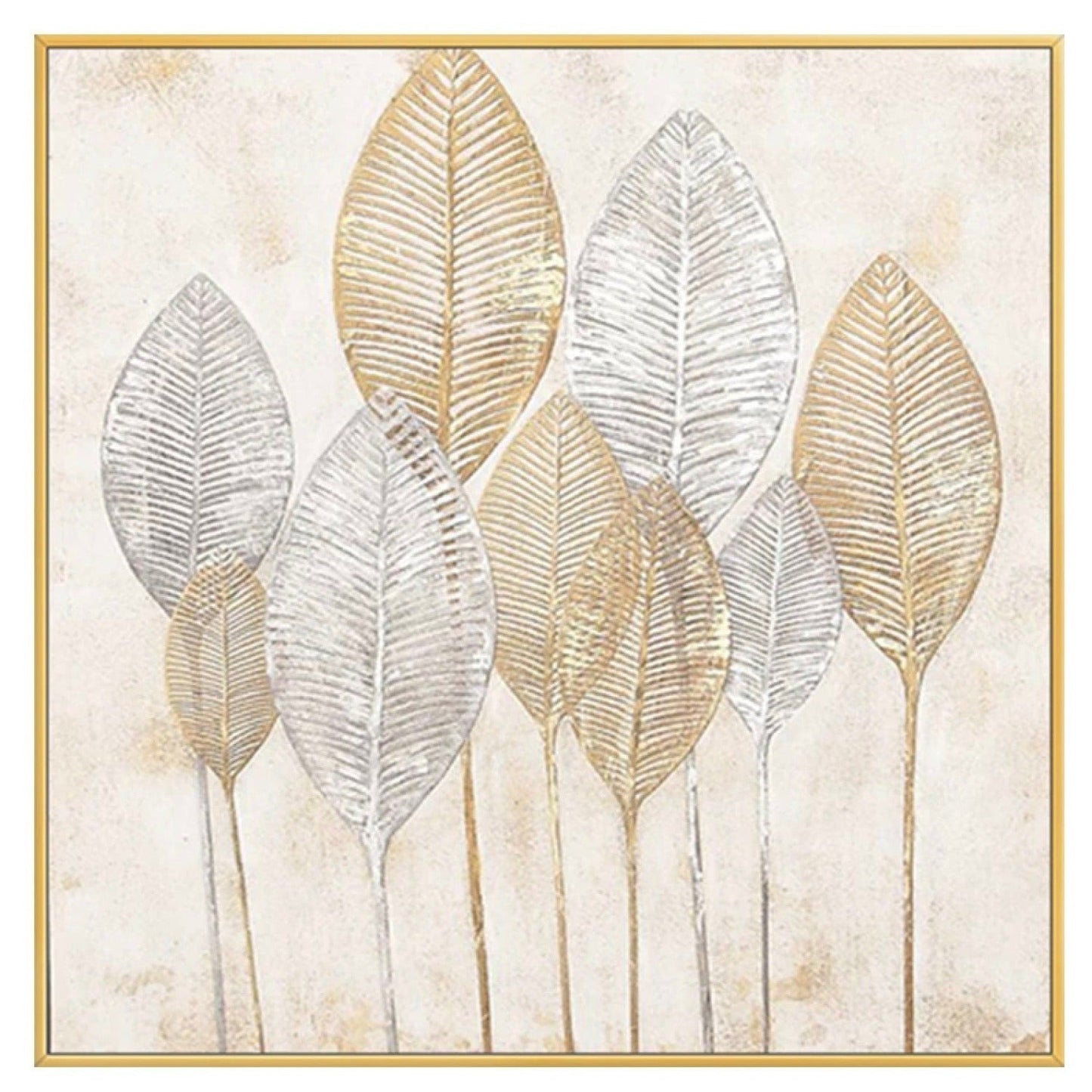 Modern Luxury Gold Silver Leaf Fine Art Painting