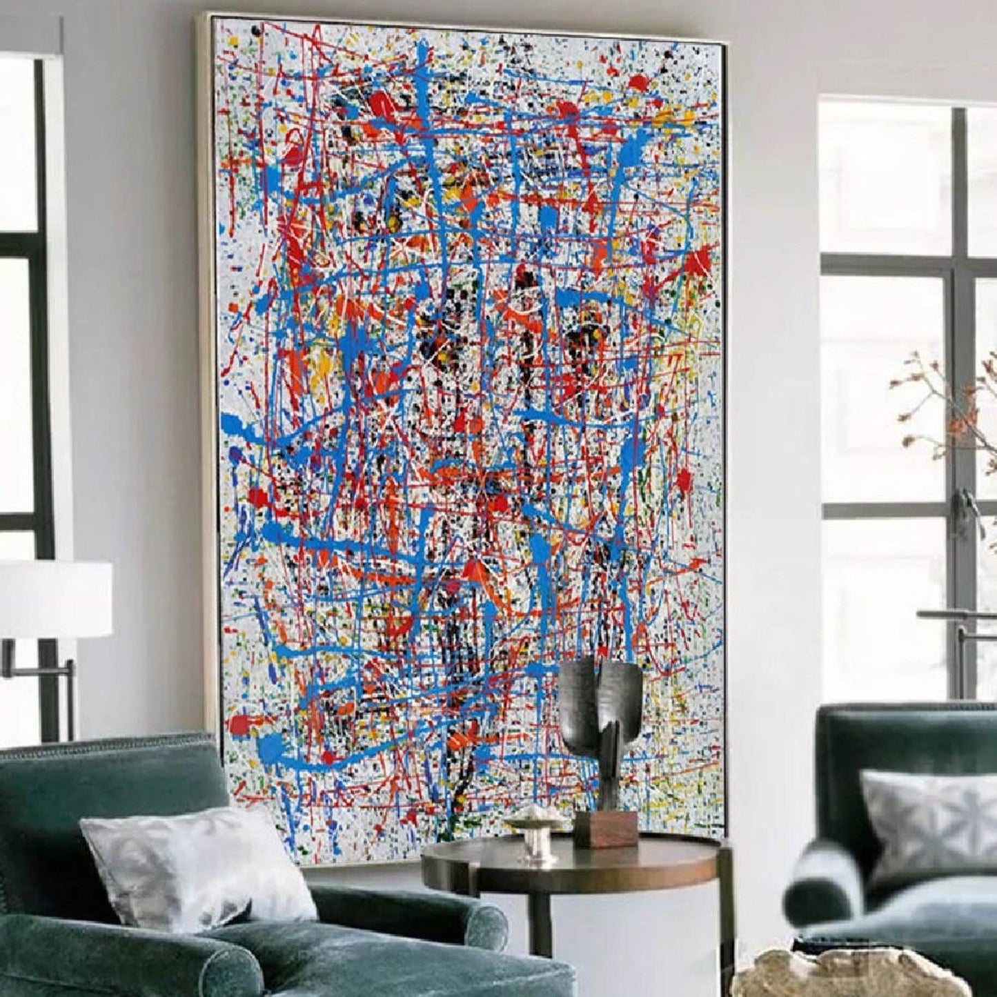 Acrylic Pollock Inspired Hand Painted Abstract Oil Painting