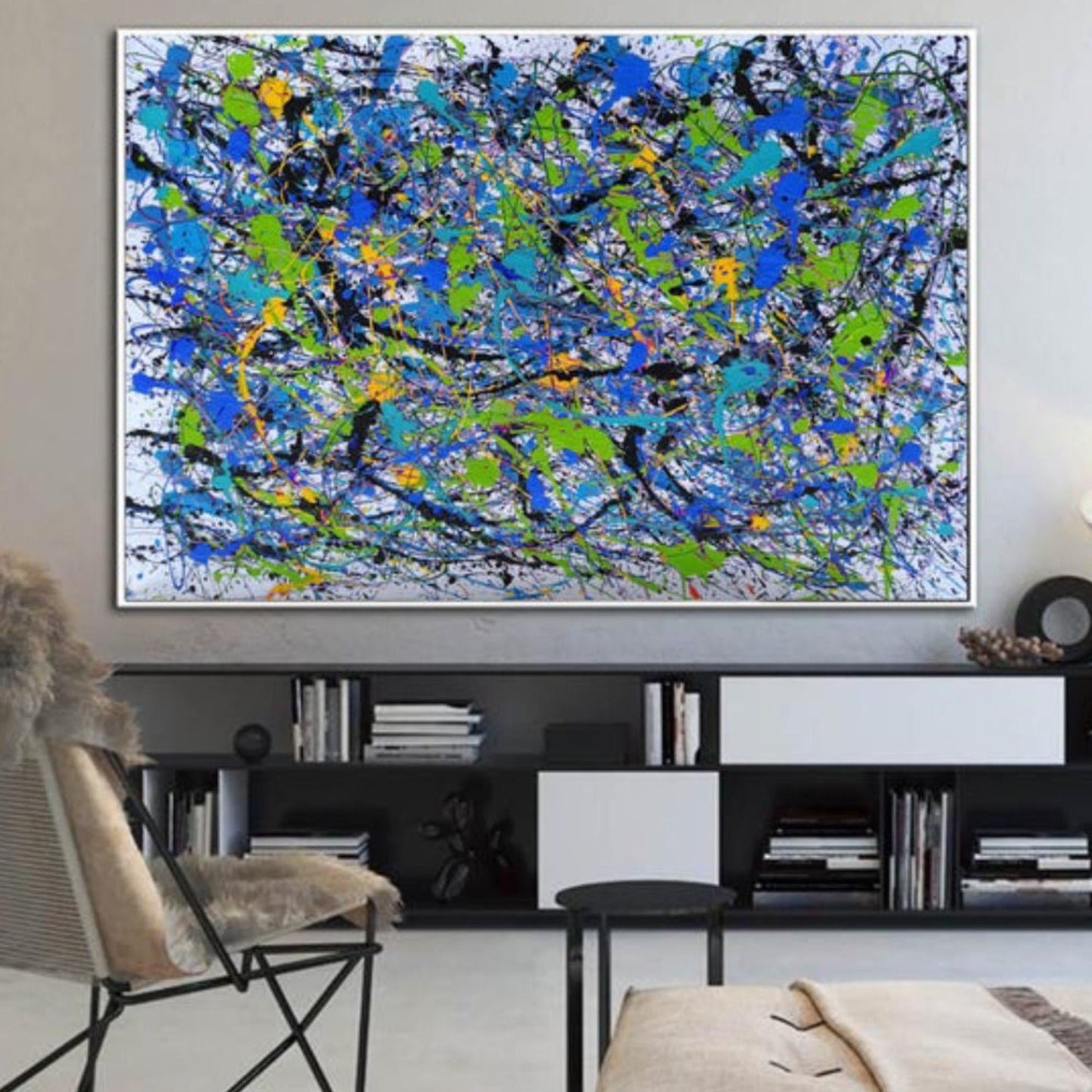 Abstract Jackson Pollock Style Replica 100% Hand Painted Art