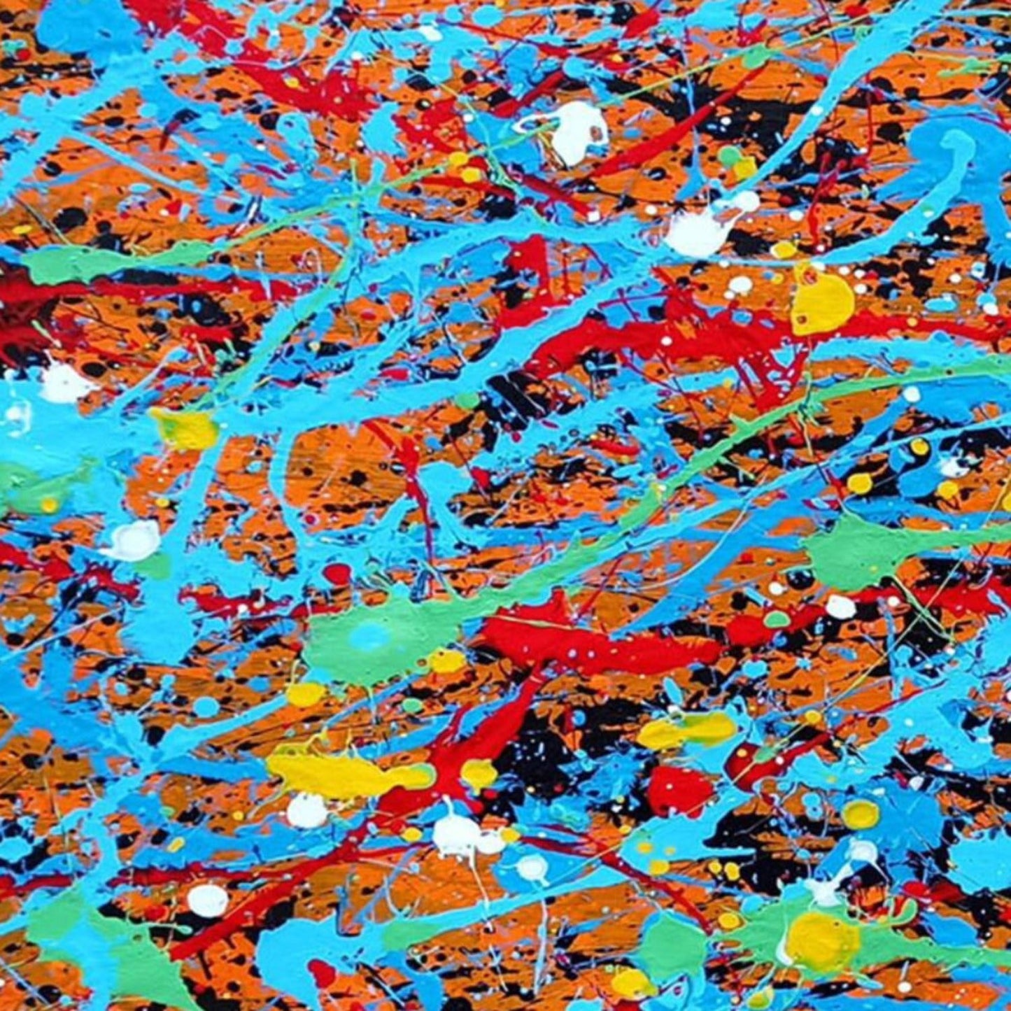 Large Colourful Abstract Pollock Style Replica Oil Painting