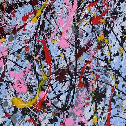 Colourful Jackson Pollock Inspired 100% Hand Painted Art