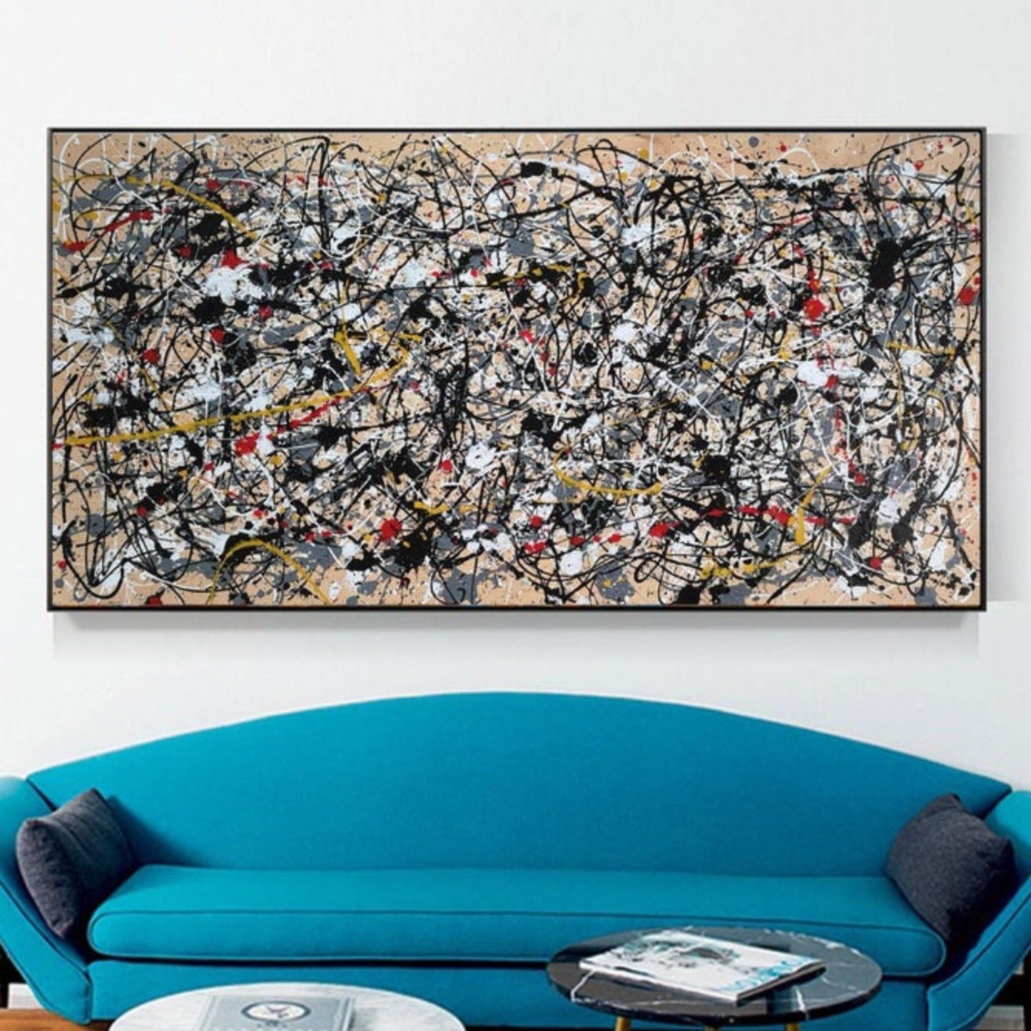 Jackson Pollock Style Replica 100% Hand Painted Modern Art