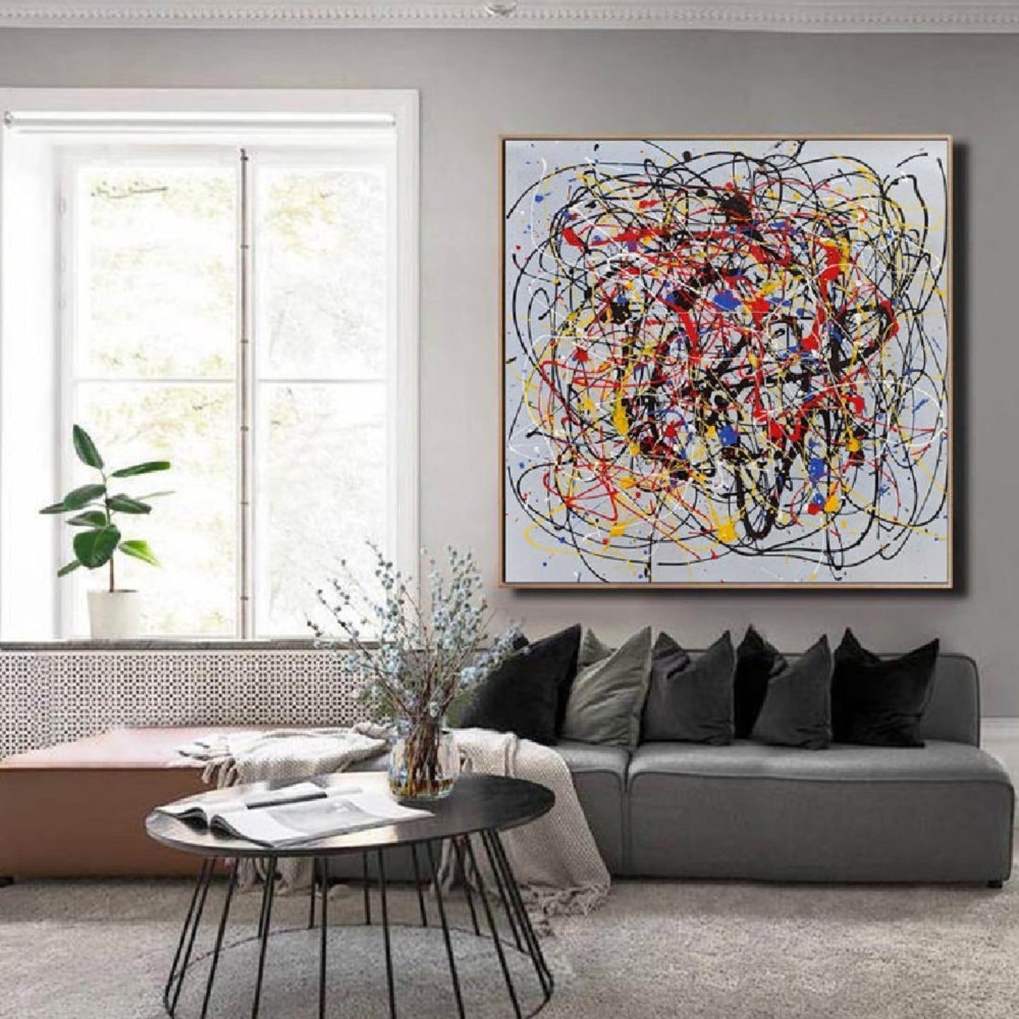 Colourful Modern Wall Art Inspired by Jackson Pollock