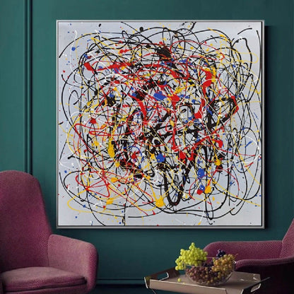 Colourful Modern Wall Art Inspired by Jackson Pollock