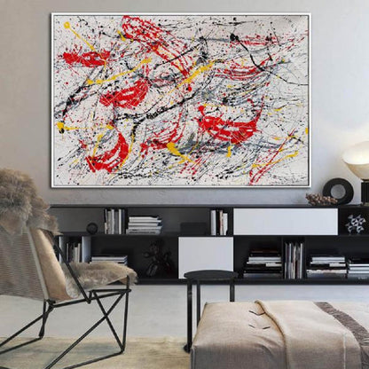 Contemporary 100% Hand Painted Modern Splatter Art