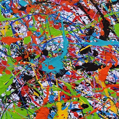 Colourful Pollock Style Replica 100% Hand Painted Wall Art