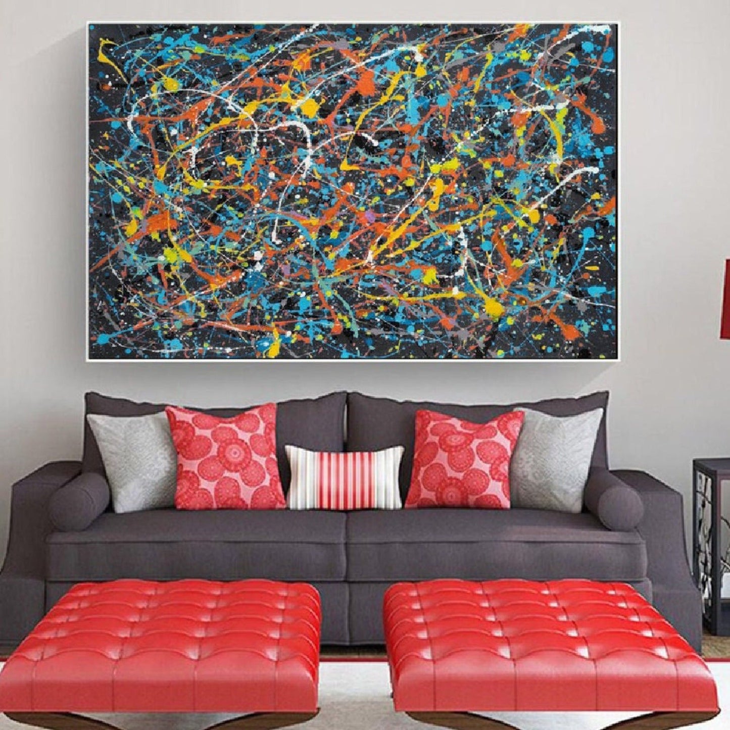 100% Hand Painted Iconic Jackson Pollock-inspired Painting